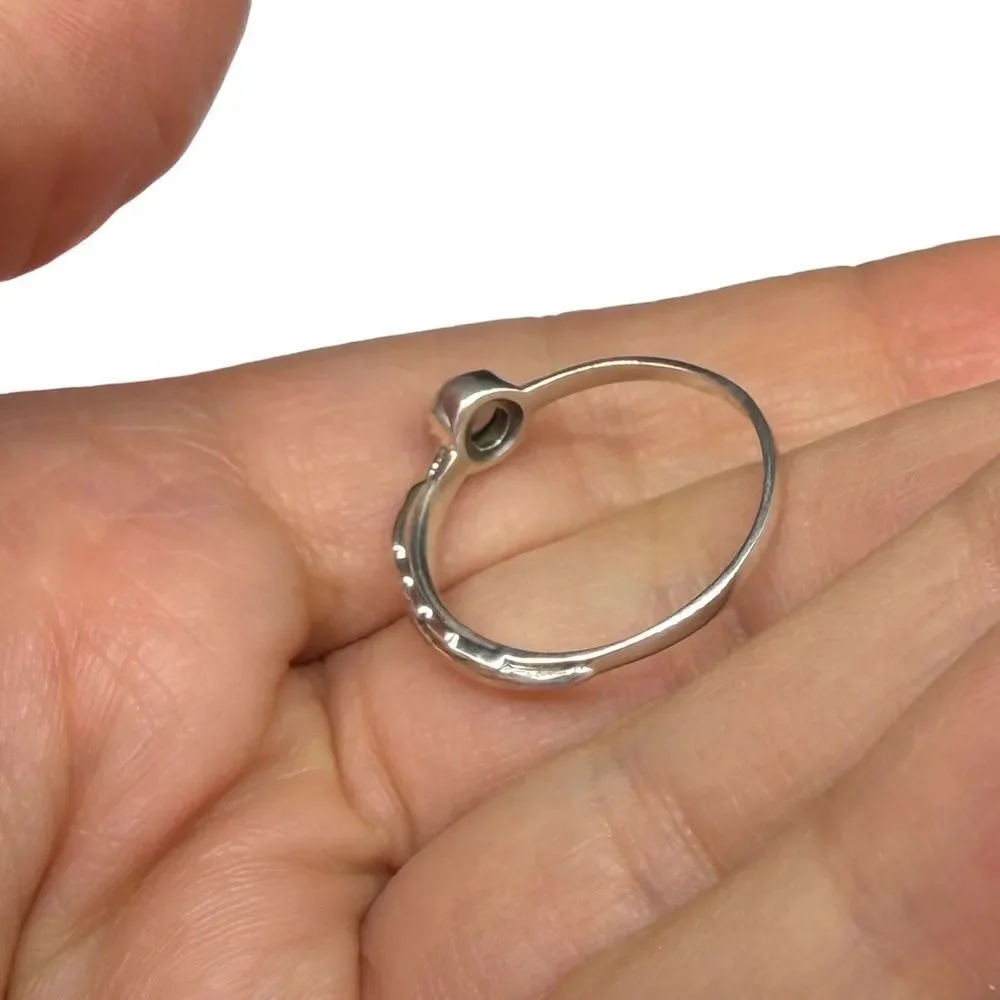 Rainbow Moonstone Ring Size 6 Solid 925 Sterling Silver Dainty
